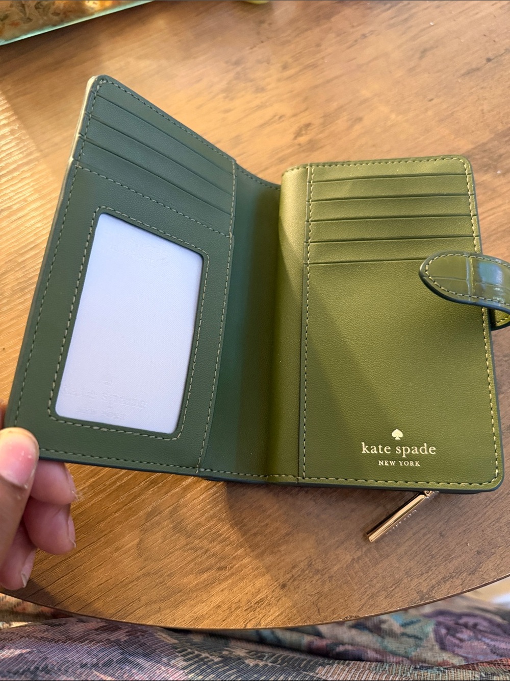 NWOT Kate Spade Croc Embossed Medium Bifold Wallet - Picture 6 of 6
